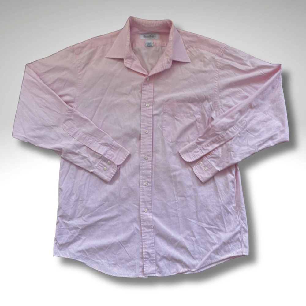 Vintage Brooks Brothers Pink Hong Kong Cotton Button Down Shirt 16½–34/35